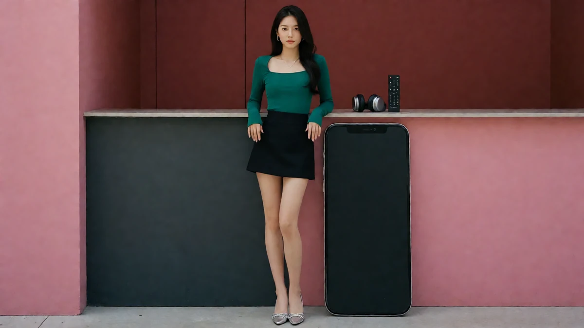 仙草视频健身模特角色合集栏目中的年轻女友风模特与手机片库场景